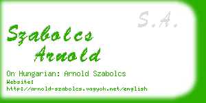 szabolcs arnold business card